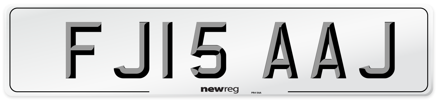 FJ15 AAJ Number Plate from New Reg